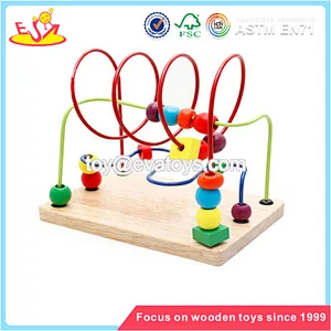 Wholesale intelligent wooden beads maze toy early learning wooden beads maze game W11B113