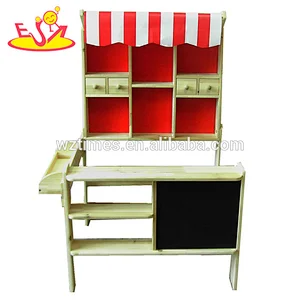 Wholesale fashion wooden mini supermarket toy for kids' role play game W10A044