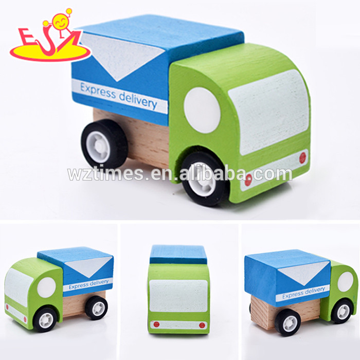 Wooden garbage truck toy cheap