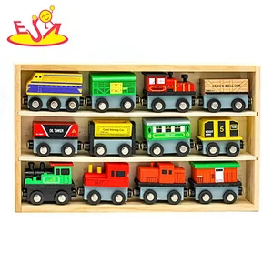 2019 New arrival 12 PCS magnetic set wooden toy train set for kids W04A377