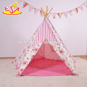 wholesale portable kids playhouse cotton girls play tent best sale indoor pink girls play tent W08L007