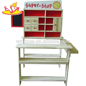 Wholesale attractive playground wooden mini supermarket toy for children W10A049