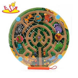 Top sale educational wooden labyrinth marble game for children W11H052