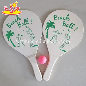 Wholesale wonderful beach ball toy wooden beach rackets set for kids' muslc exercise W01A112