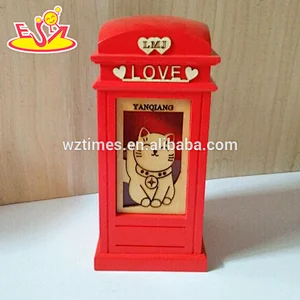 Wholesale cat pattern decoration wooden coin bank hot sale wooden coin bank W02A273