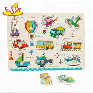 New arrival kids educational wooden shape puzzle with pegs W14M147