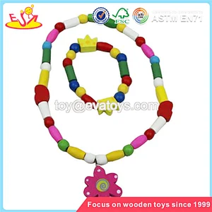 Wholesale decoration beads beautiful baby wooden necklace beads toy for sale W11E030