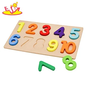 Best design educational wooden number puzzle games for baby W14B118