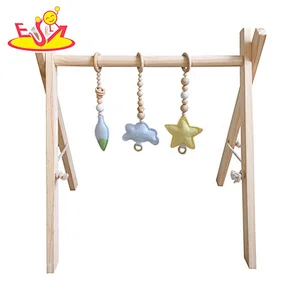 New arrival wooden newborn baby activity gym with teething toys W08K178