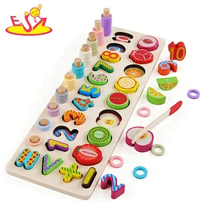 2020 Top sale 3-in-1 educational wooden matching board toy for children W12D217
