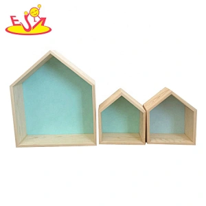 Top sale blue wooden wall decorative shelves for kids room W08C286