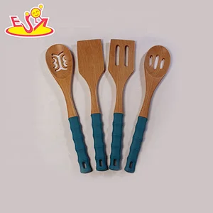 Most popular blue wooden spatula set for kids W02B011