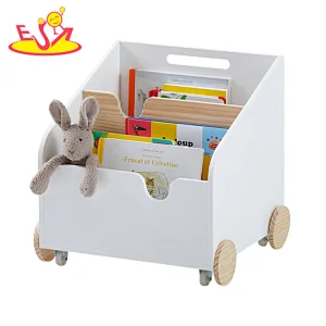 Cheap wooden crates small wooden white storage boxes with wheel wholesale arts crafts  W08C291