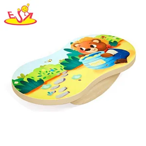 High quality balance wooden exercise rocker board for kids W01D063