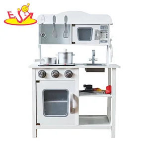 2019 Newly released electronic stove blue wooden play kitchen set for children W10C045
