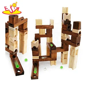2020 wholesale 60 PCS educational wooden marble race track for kids W04E102