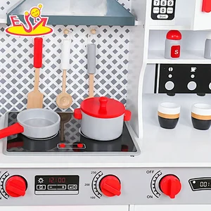 2019 New arrival big kids wooden play kitchen set with sounds W10C467