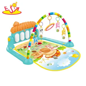 Multifunction musical piano baby play gym mat with hanging toys P08K009
