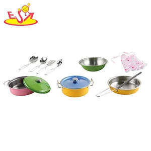 High quality 13 PCS metal play kitchen pots and pans set for kids M03A009