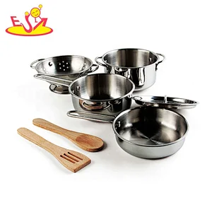 wholesale 8 PCS stainless steel toy saucepans for kids M03A001