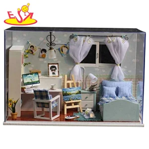 Customize diy wooden miniature doll house for children W06A399