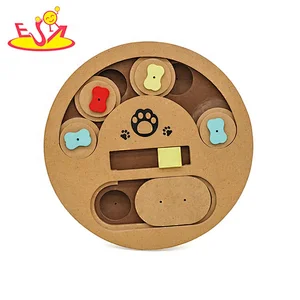 Customize intelligent wooden dog puzzle treat toy for training nosework W06F138