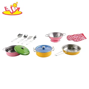 High quality 11 PCS metal pretend play pots and pans set for toddlers M03A007