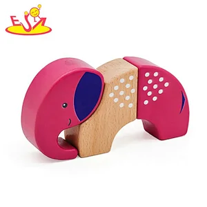 Customize animal wooden magnetic block for kids W14I039