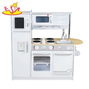 Most popular kids wooden kitchen toys play set for cooking pretend W10C382C