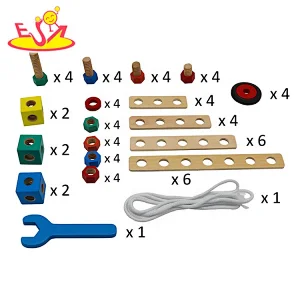 Handmade preschool wooden diy toys for kids W03C036