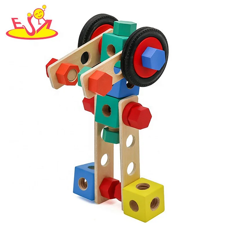 Handmade preschool wooden diy toys for kids W03C036