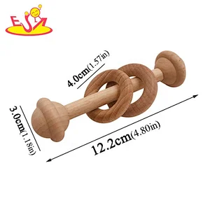 High quality grasping wooden kids rattle set for wholesale W08K296