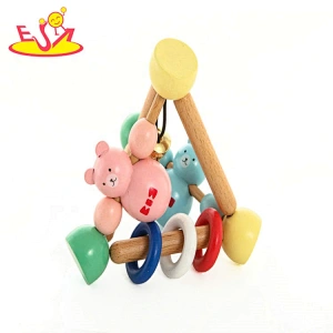 Wholesale beautiful toddler wooden hand the bell toy for education W07I172