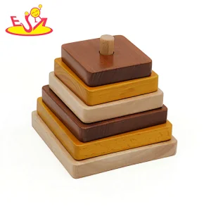 2021Customize colored wooden stacking blocks game for baby W13D217B