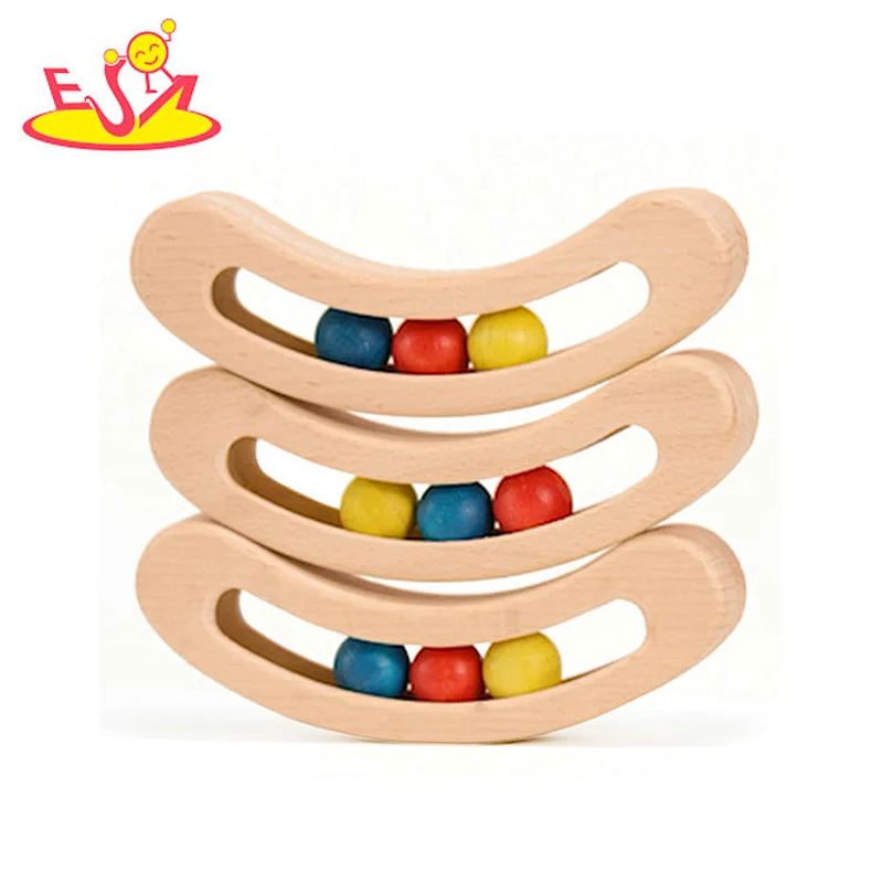 Wholesale beautiful wooden hand the bell toy for toddler W07I171