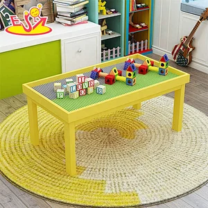 high quality preschool kids wooden 2 in 1 activity table for building blocks W08G288B