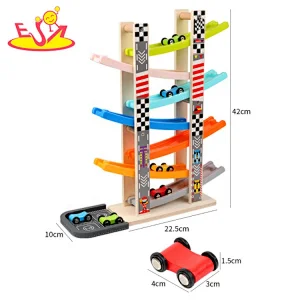 Best design preschool wooden slot car racing for children W04E099