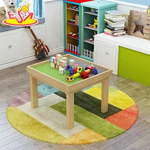 Most popular kindergarten wooden construction block table for children W08G287B