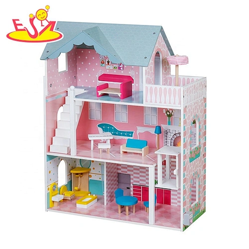 Custolmize Pink Girls Wooden Georgian Dolls House for Sale W06A420