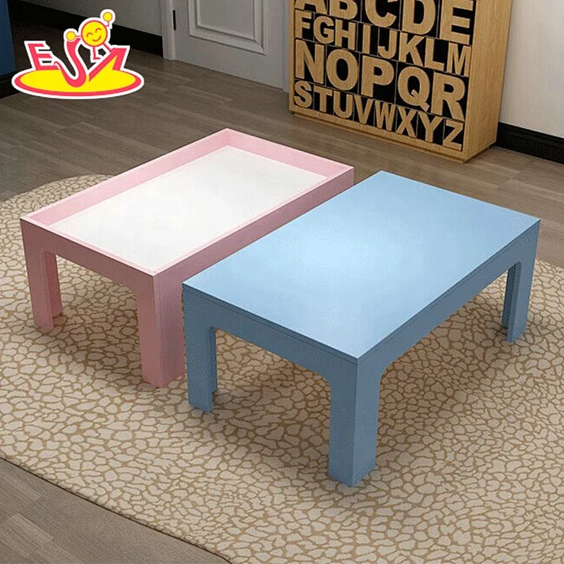 high quality preschool kids wooden 2 in 1 activity table for building blocks W08G288B