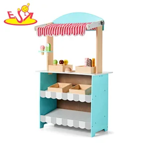 Top fashion pretend play wooden ice cream toy set for kids W10A106