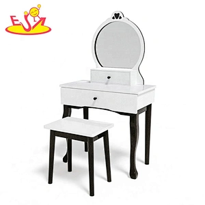 2021 New released girls pink wooden toy makeup table for wholesale W08H140D