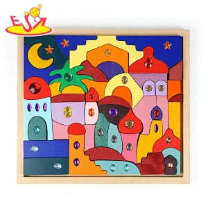 New sale  educational Wooden puzzle with gem W14A260