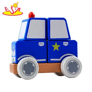 2021 Customize Wooden police car set for kids W04A530