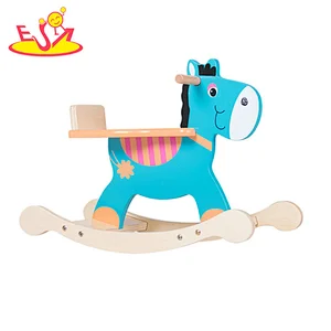 High quality  cute cartoon wooden rocking horse for kids  W16D127