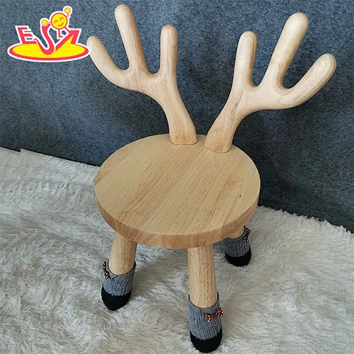 2021 New cute cartoon costomized morden design wooden chair for kids W08G313