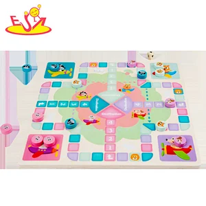 2021 new design cute wooden 2 in 1 chess board ludo game for kids' entertainment W11A132