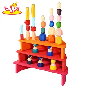 2021 Popular early educational stacking block toy 12 colors friends peg dolls W13A247