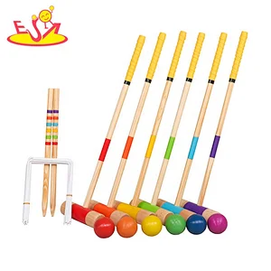 Premium garden 6 player croquet sets with wooden balls W01D043B