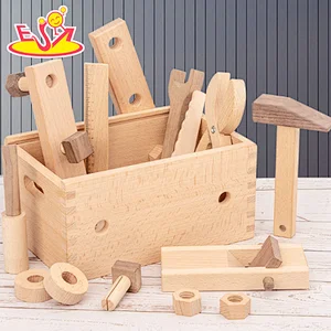 2021 New design  pretend play set hardwood tool box for kids W03D151